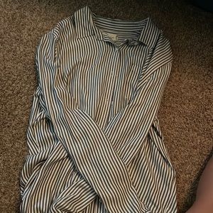 Altard state navy and white long sleeve button up